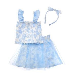 Freestyle Girls  3Pc French Country Tulle Skirt Set, Blue